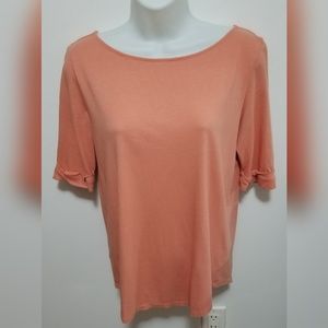 Ann Taylor peach boat neck top